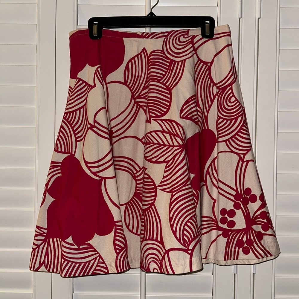 French Connection Pink & Cream Hibiscus Skirt 6